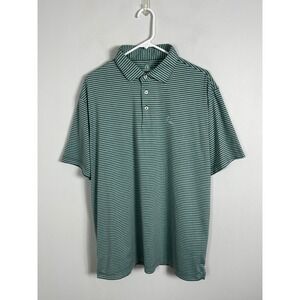 Rhoback Green Striped Short Sleeve Polo Shirt Mens Size XL Golf Tee Tennis